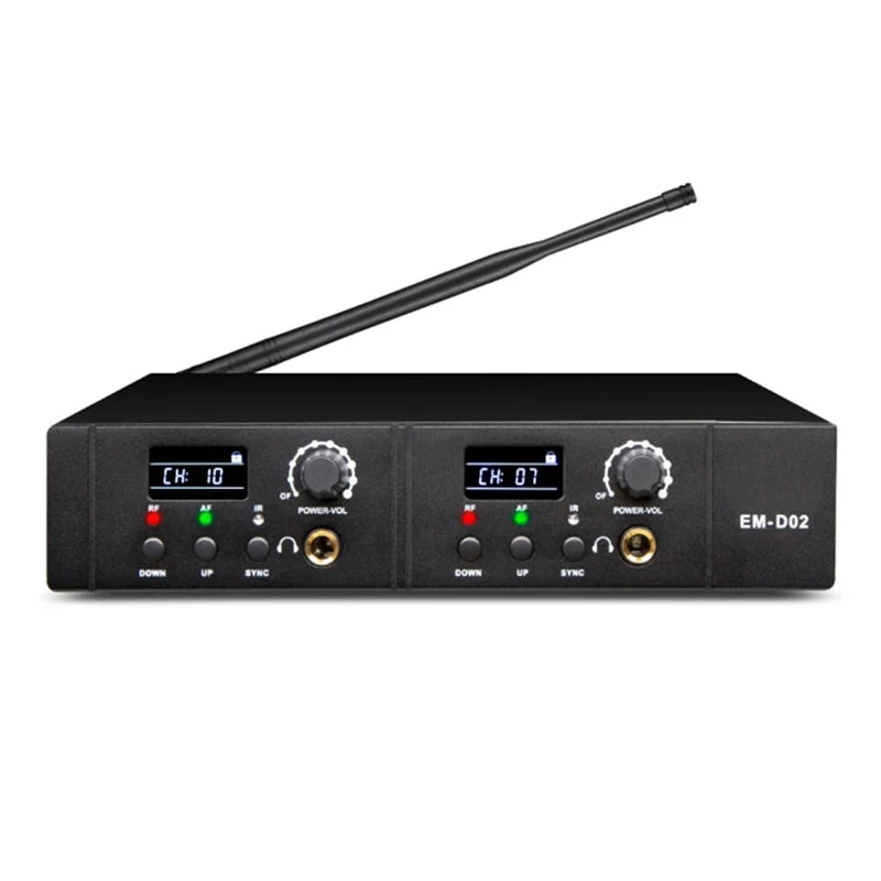 EM-D02 Dual Channel Professional Wireless In Ear Monitor System Bodypack Ear Monitoring For Stage Performance