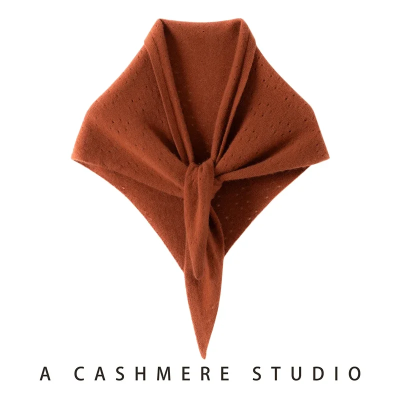 

Women Solid Triangle 100% Cashmere Shawl Triangle Scarf Spring Autumn Winter High Quality Cashmere Knit Wraps Soft Warm Scarf