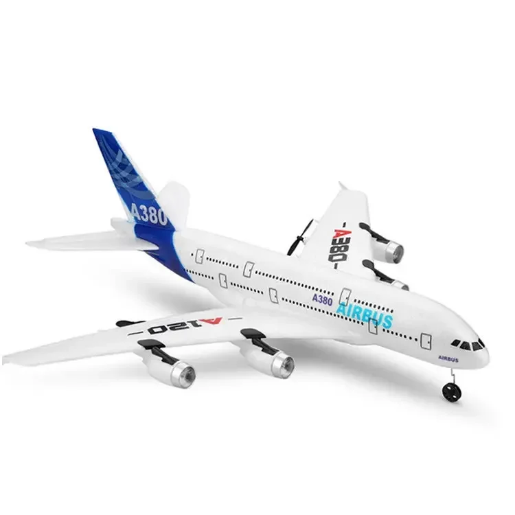 Wltoy Avión Rc Xk A120- Airbus A380, cámara de tres canales, empuje trasero, doble potencia, Control remoto, avión planeador, modelo de juguete, regalo