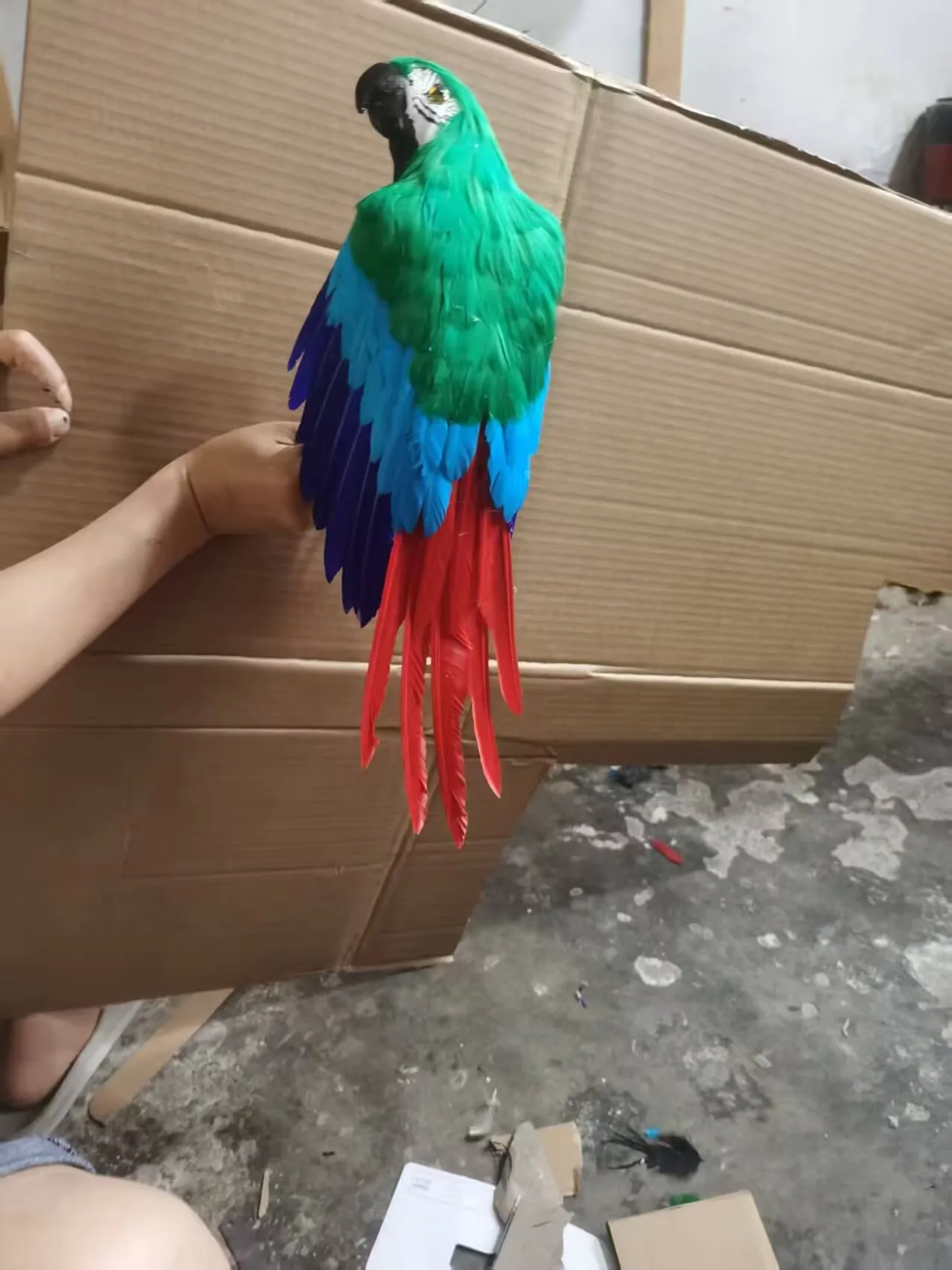 big simulation foam and feather wings red tail parrot model gift about 48cm a0151