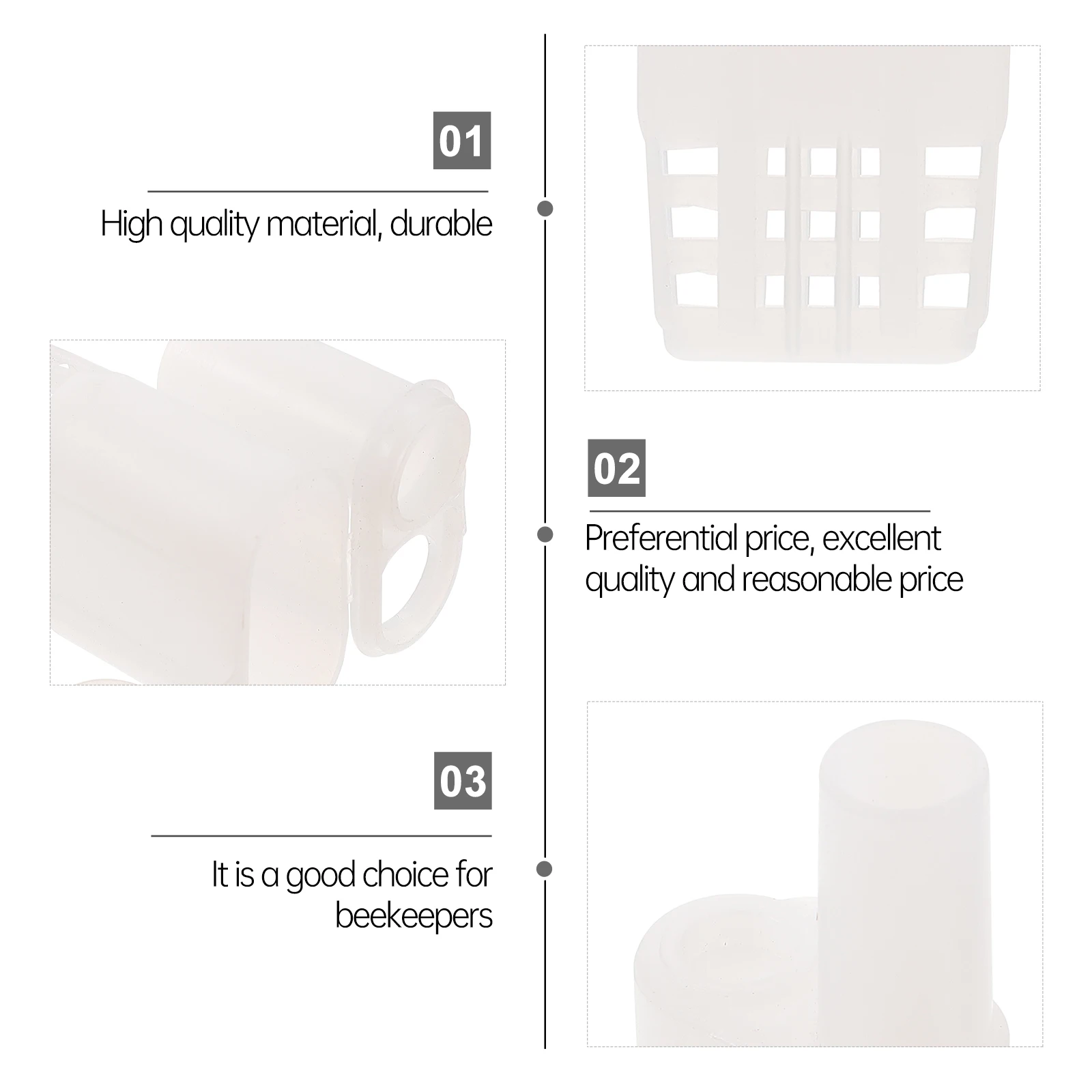 10pcs Cage Beekeeping Tools Plastic Cages for Transport Isolation Rearing Breeding Lightweight Practical Storage