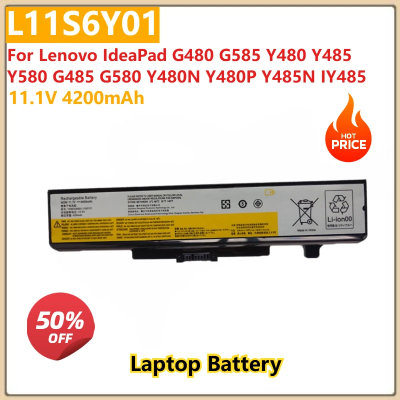 

For Lenovo IdeaPad G480 G585 Y480 Y485 Y580 G485 G580 Y480N Y480P Y485N IY485 Replacement Laptop Battery L11S6Y01 11.1V 4200mAh