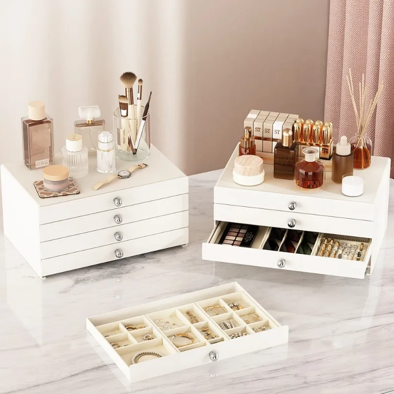 Metal Jewelry Storage Box Luxury Lady Rings Drawer Organizers Large Capacity Minimalist Earring Case Women's Necklace Container