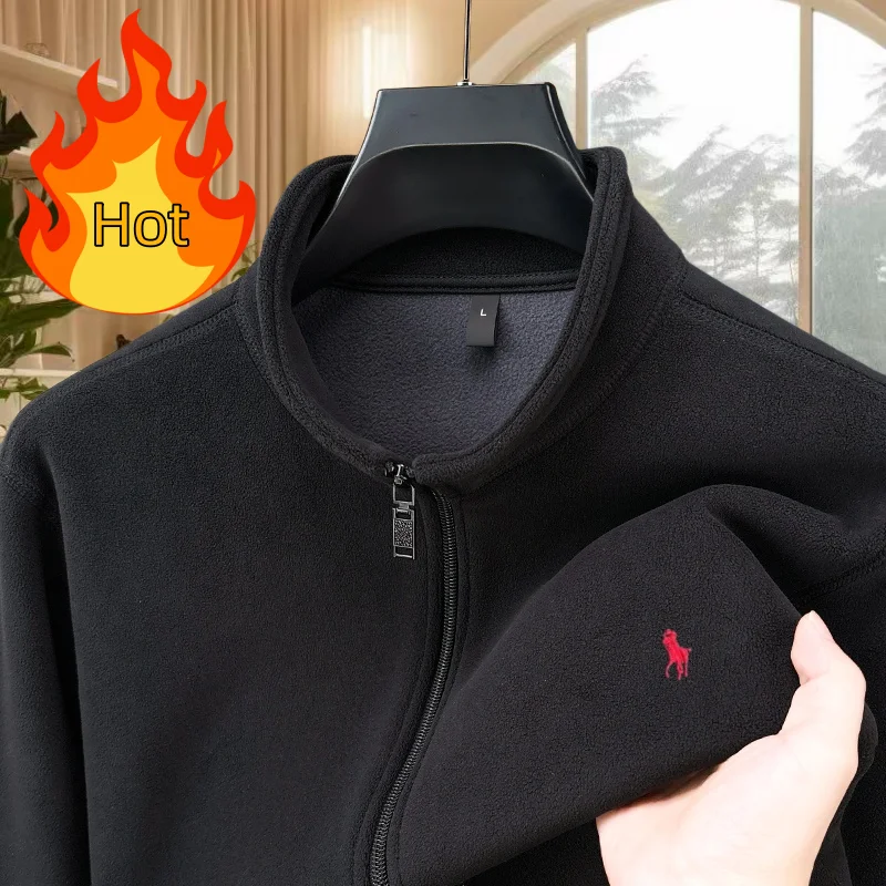 

High quality men's Paul brand original embroidered comfortable jacket popular in autumn and winter velvet warm zipper cardigan