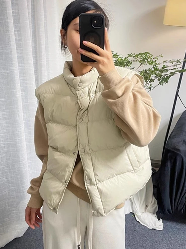 

Теплый хлопковый жилет с воротником-стойкой Thiened, верхняя одежда ort Sve, женский утягивающий осенне-зимний новый многослойный топ