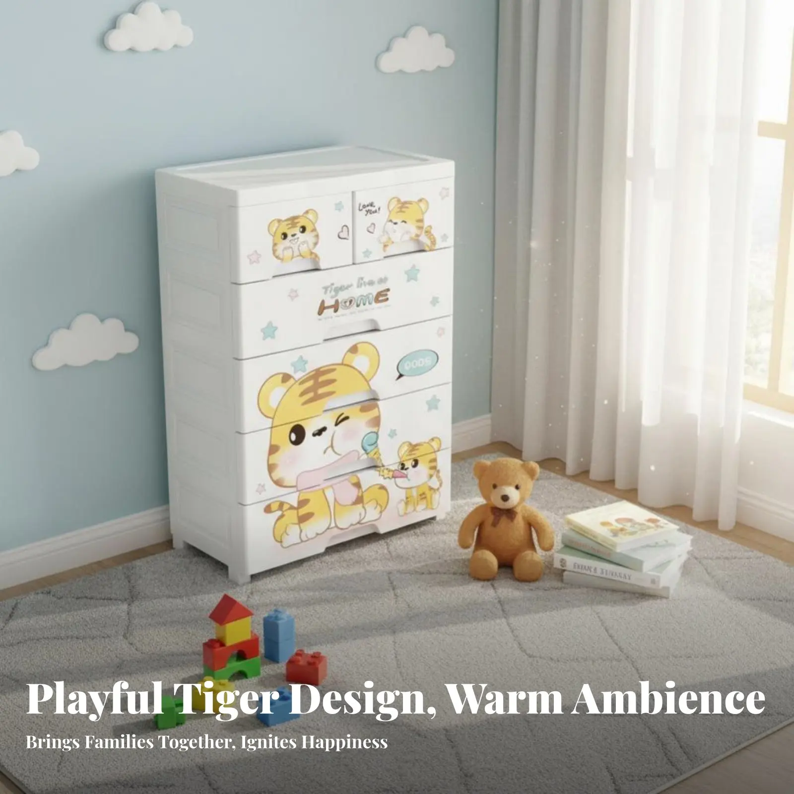 

Multi-Tier Storage Tower Thickened Design Multi-Tier Rolling Cart child-safe Space Saving for Families, Homeowners, Playroom