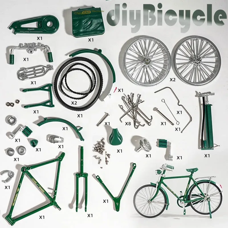 Creatief doe-het-zelf fietsmodel speelgoed woondecoratie simulatie retro 28 metalen gegoten fietsmodel 1:10 leuk speelgoed decoratie ambachten