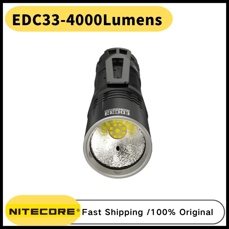 NITECPRE EDC33 4000Lumens USB-C Rechargeable Torch Light LED Flashlight ,Built in 4000mAh 18650 Li-ion Battery