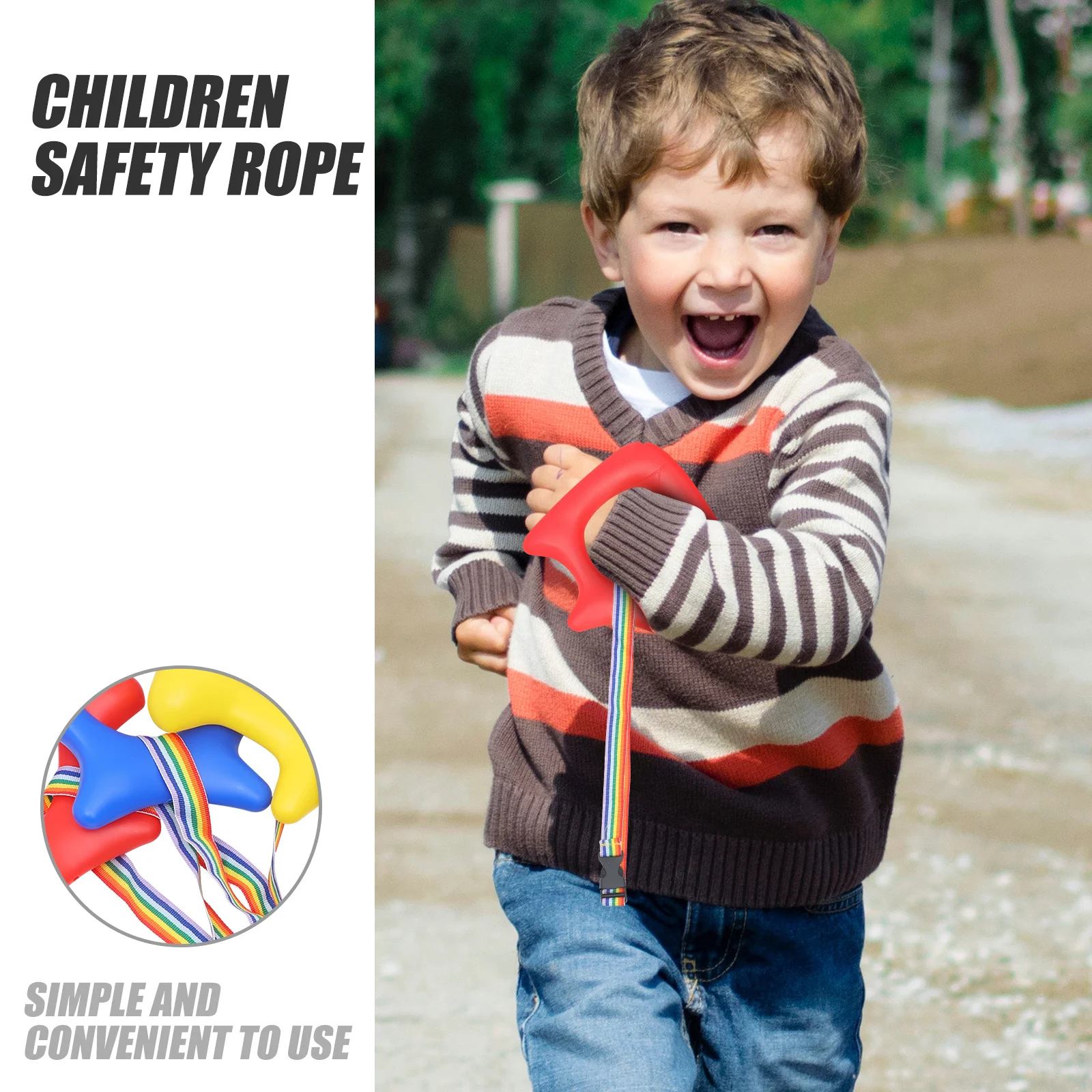 

3pcs Anti-lost Traction Rope Preschool Walking Ropes Toddler Leash Wrist Round Handle Safety Children Outdoors Park Camping