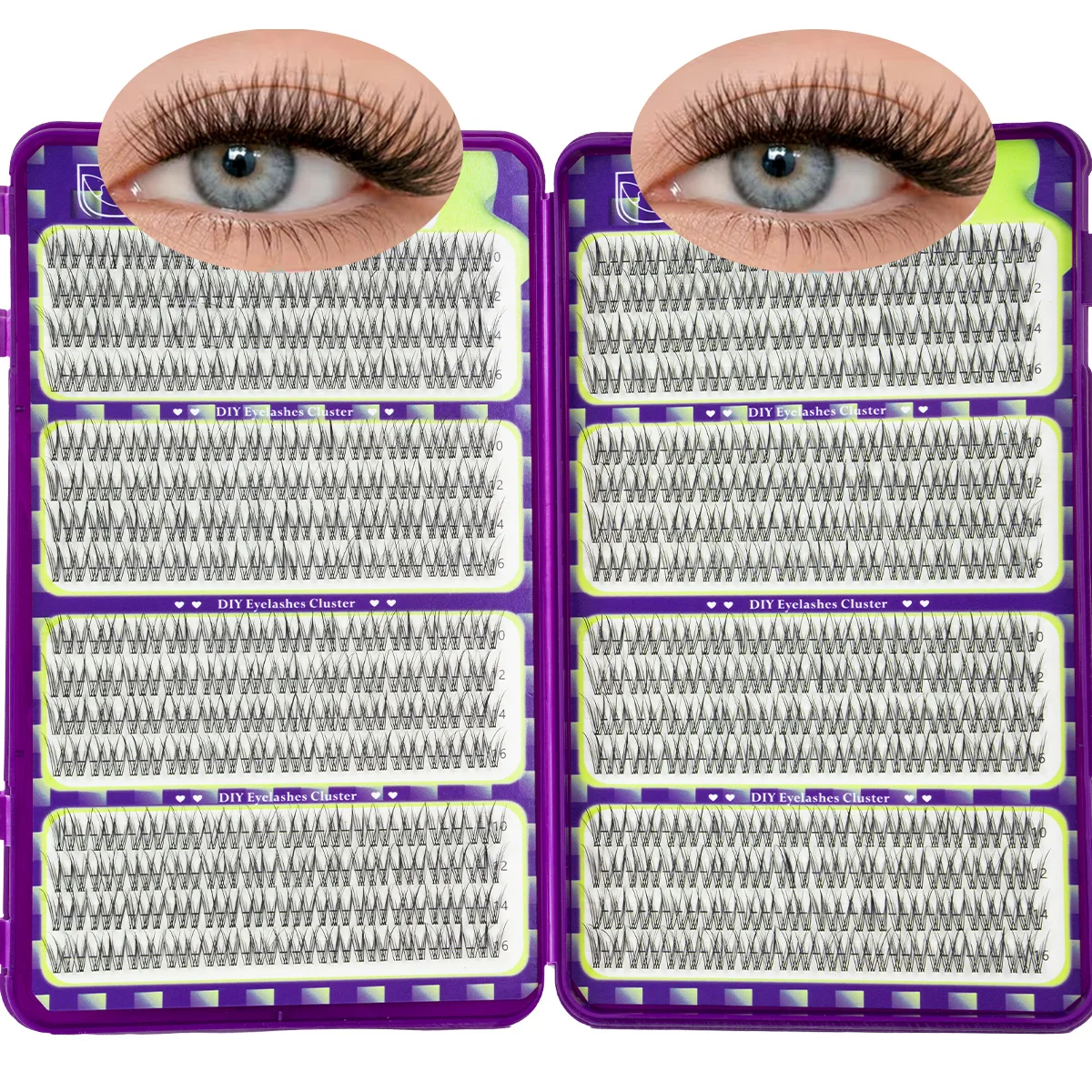 Braune Cluster-Wimpern DIY Einzelne Wimpernbüschel Natürliche Wispy-Wimpernverlängerungen Band Sauberer Mädchen-Make-up-Look Wiederverwendbar – Detail 7