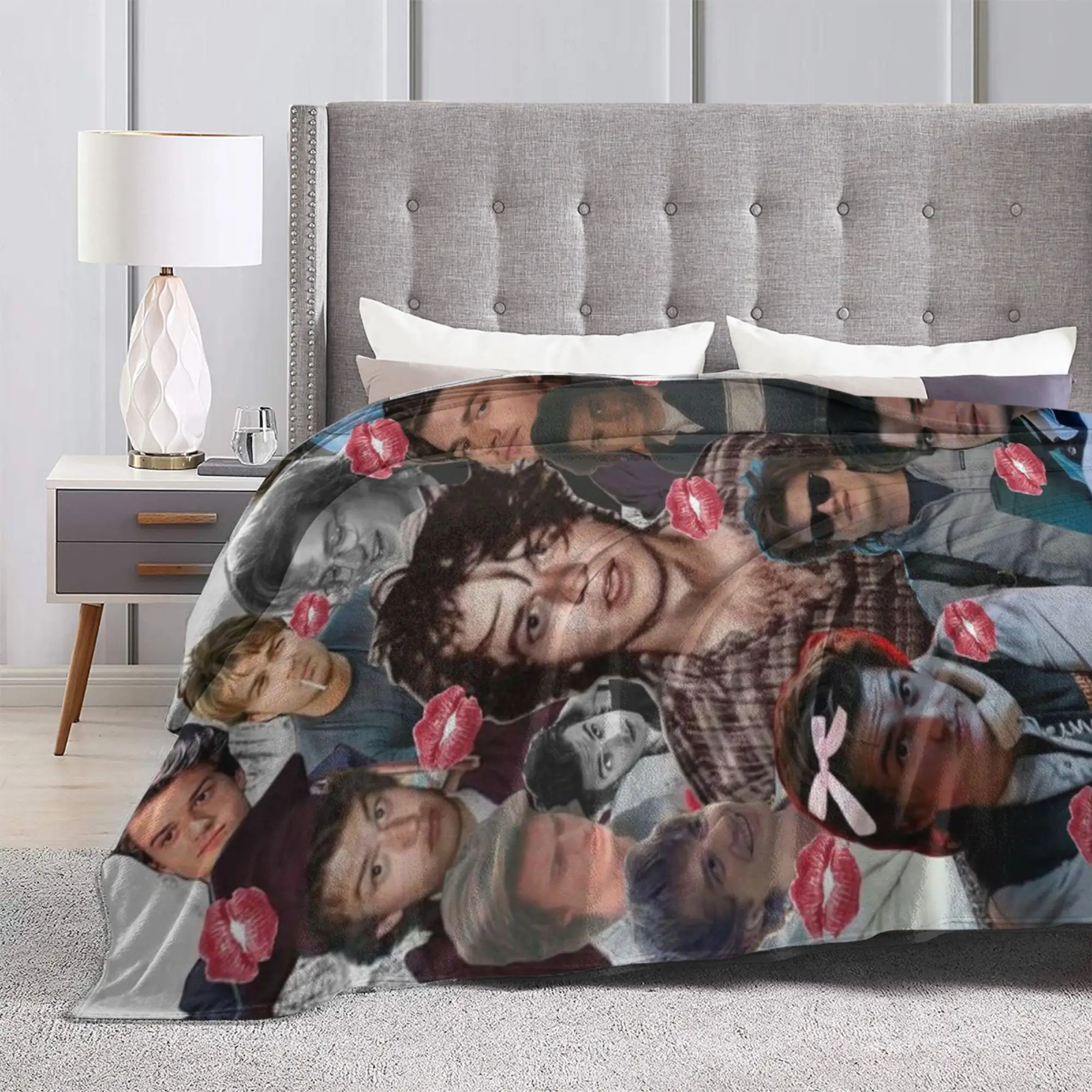 Joe Keery Steve Harrington Blanket Adults  Flannel Throw Blanket For Outdoor Soft DIY Quality Bedspread Gift