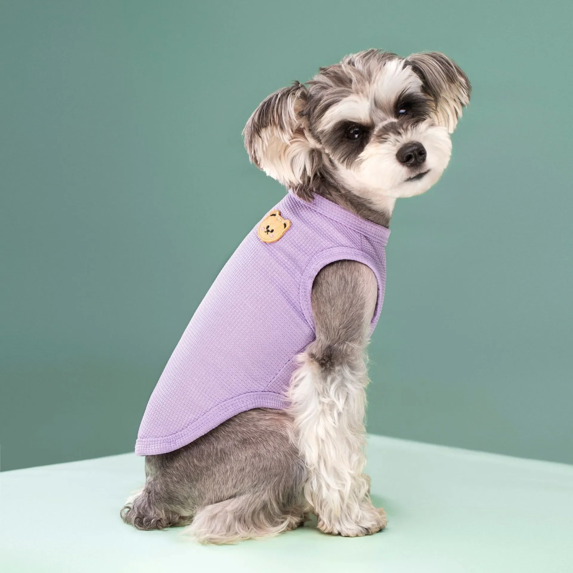 Neue Frühling-Sommer-Haustierkleidung für Katzen und Hunde, atmungsaktive Waffelweste, weich und leicht, perfekt für Teddy, Bichon Frise, kleine und mittelgroße Hunde – Detail 10
