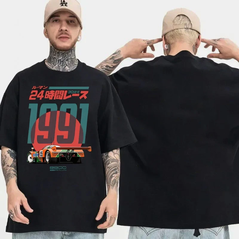 Camiseta de Algodón Casual Y2K con Dibujo Artístico Vintage del 30 Aniversario de Le Mans 787B de Japón, para Jugadores, Fanáticos del Anime, Regalo de Música y Cine