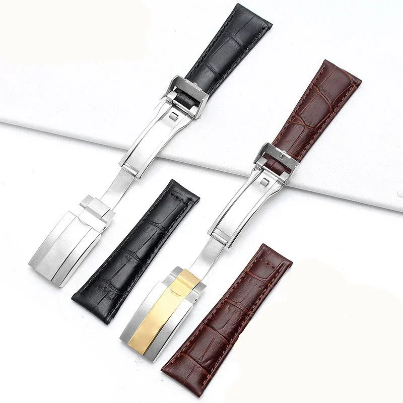 

20mm Genuine Leather Strap for Rolex GMT for Submariner Series Wrist Band Replacement Bracelet Men Women Sport Watch Accessories