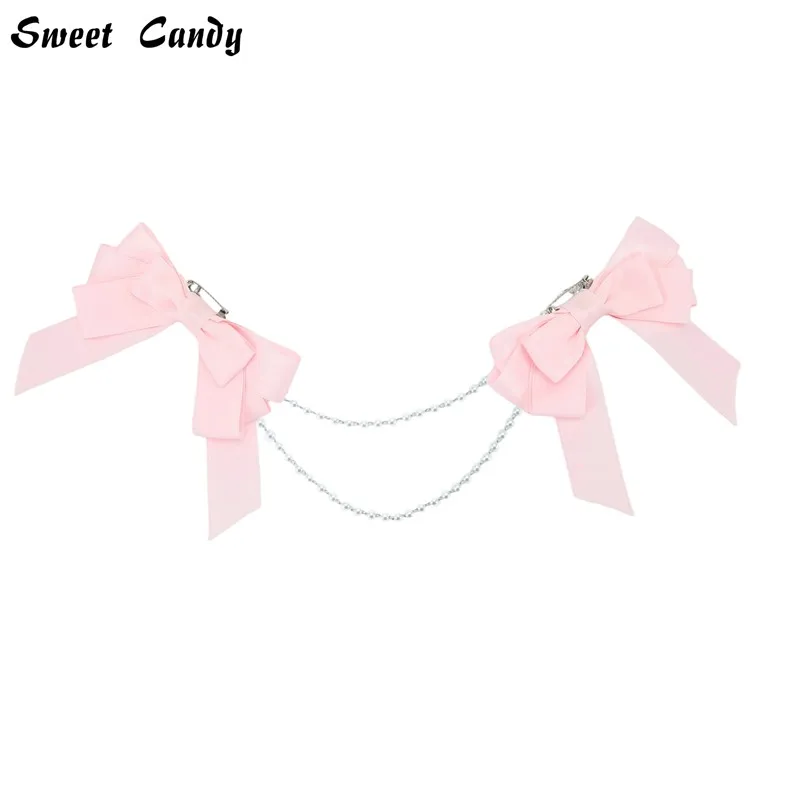 Luxury Ita Bag Bow, Detachable Pearl Necklace, Ita Bags Accessories, Long Streamers Ribbon Award, Lolita Gate Knot