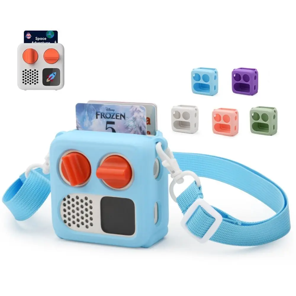 Silicone Protective Case Anti Drop with Shoulder Strap Carrying Organizer Bag Anti-lost Waterproof for Yoto Mini 2024