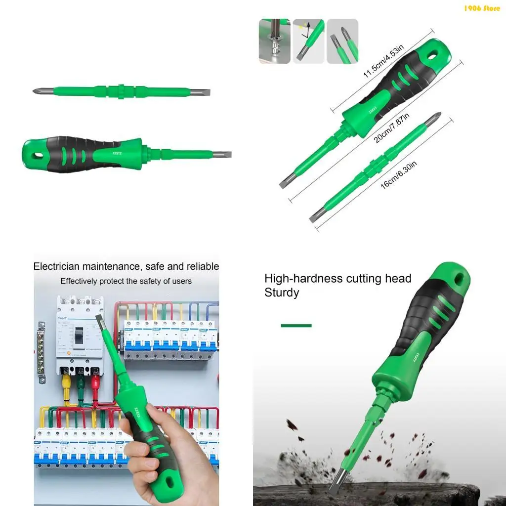 U1JB Electrician Double Tip Screwdriver Heavy Load Capacity Fastener Tool