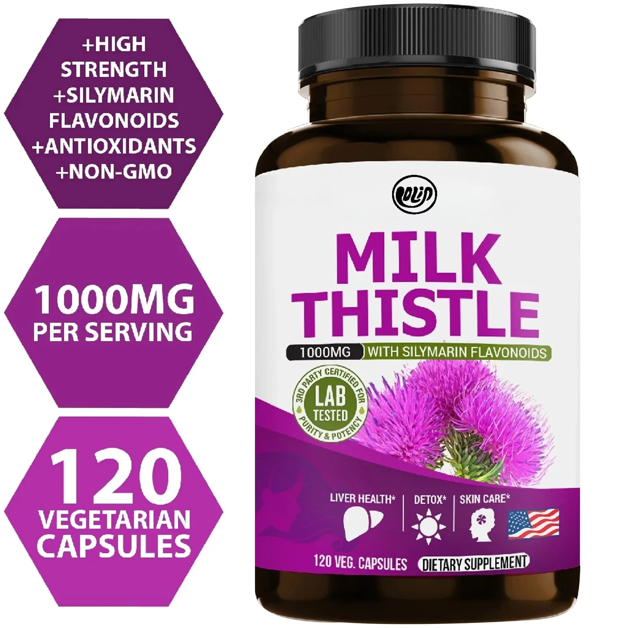 Milk Thistle Supplement for Liver Detoxification And Cleansing Repair Healthy Liver Function And Immune Support