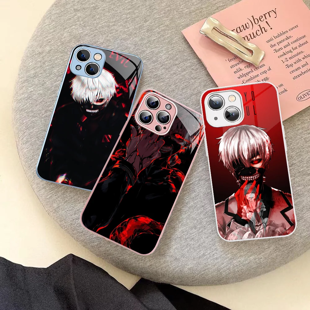 Tokyo Ghouls Anime Phone Case Tempered Glass For Iphone 14 13 12 11 Pro Mini XS MAX 14Plus X XS XR Cover