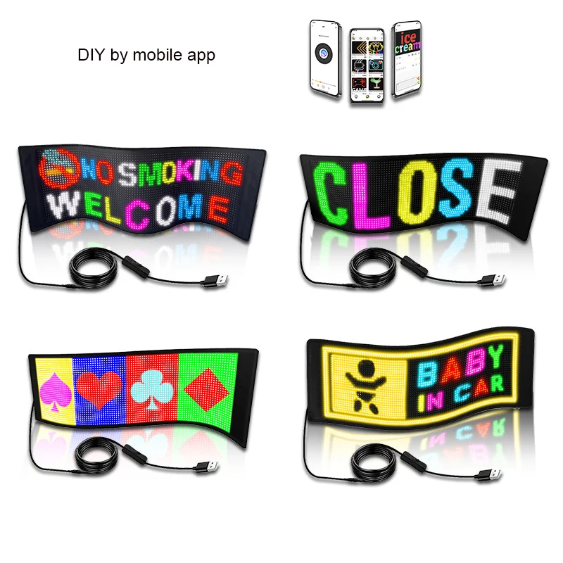 Programmable LED sign App control flexible customize sign display screen car panel LED display aliexpress online shop