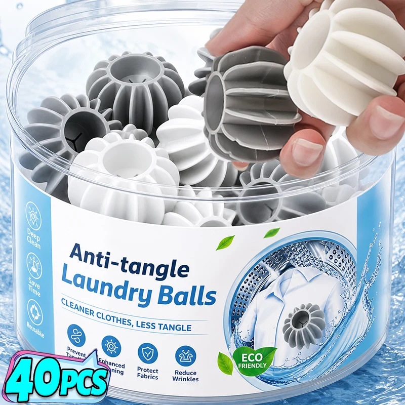 Silicone Laundry Balls Reusable Anti-winding Anti-tangle Cleaning Ball Washing Machine Pet Floating Hair Remover Catcher Tools