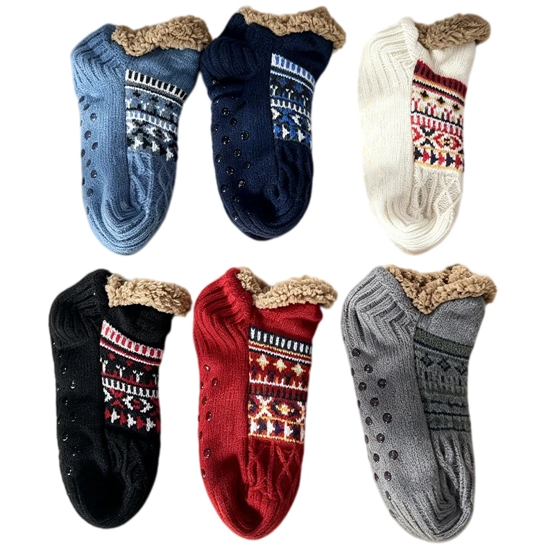 Warm Non-Slip Yoga Socks Breathable Home Floor Socks for Men And Women Comfortable Carpet Slippers for Snow Sleep Fall Winter