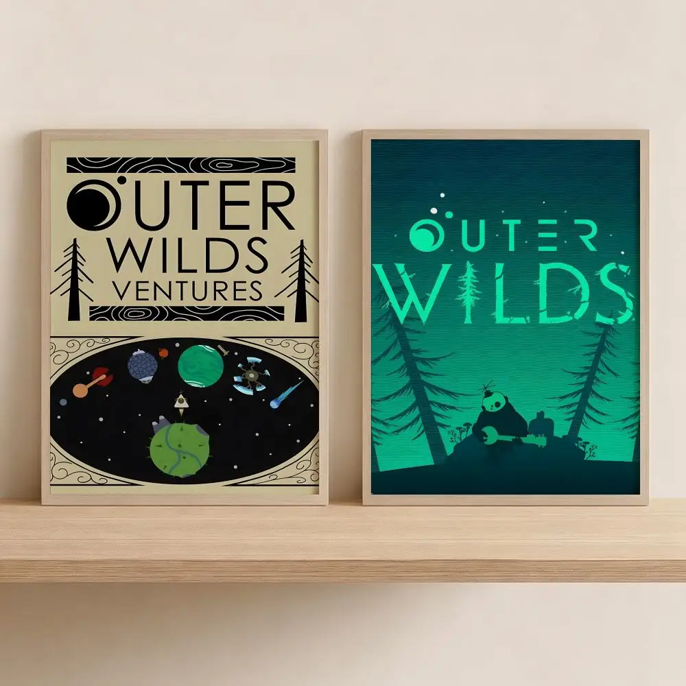 Game O-Outer Wilds Painting Calligraphy Canvas Wall Art for Bedroom & Living Room Decor | Home Gift Painting