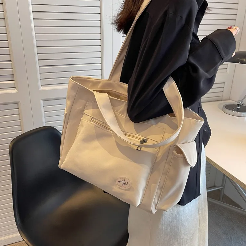 

Сумка через плечо женская, универсальная холщовая сумка большой вместимости, студенческая простая сумка, повседневная сумка через плечо