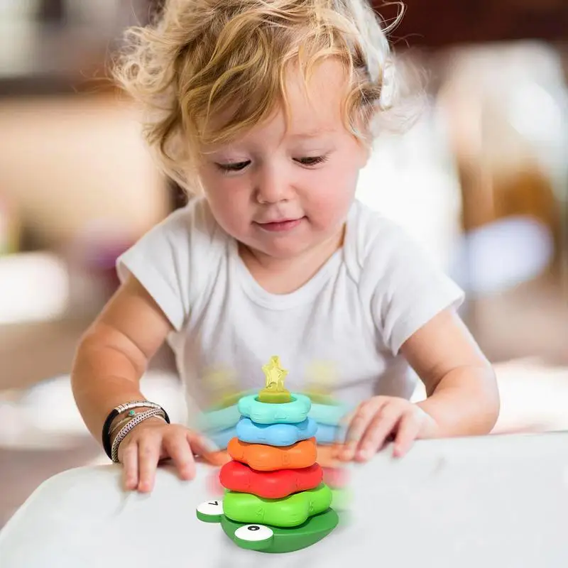 Montessori Toys Stacking Ring Tower Board Baby Early Educational Teaching Aids Toddler Baby Toy For Children Colors