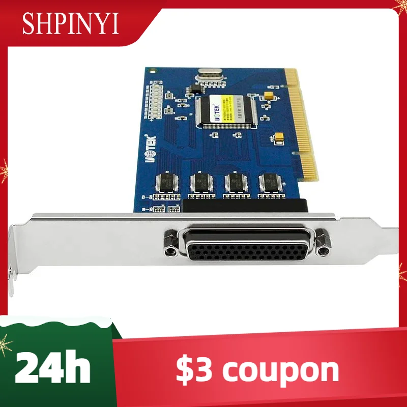 New PCI to RS-232 Serial Card RS232 4 Ports High Speed DR44 Expansion Converter Industrial Grade Adapter UT-754