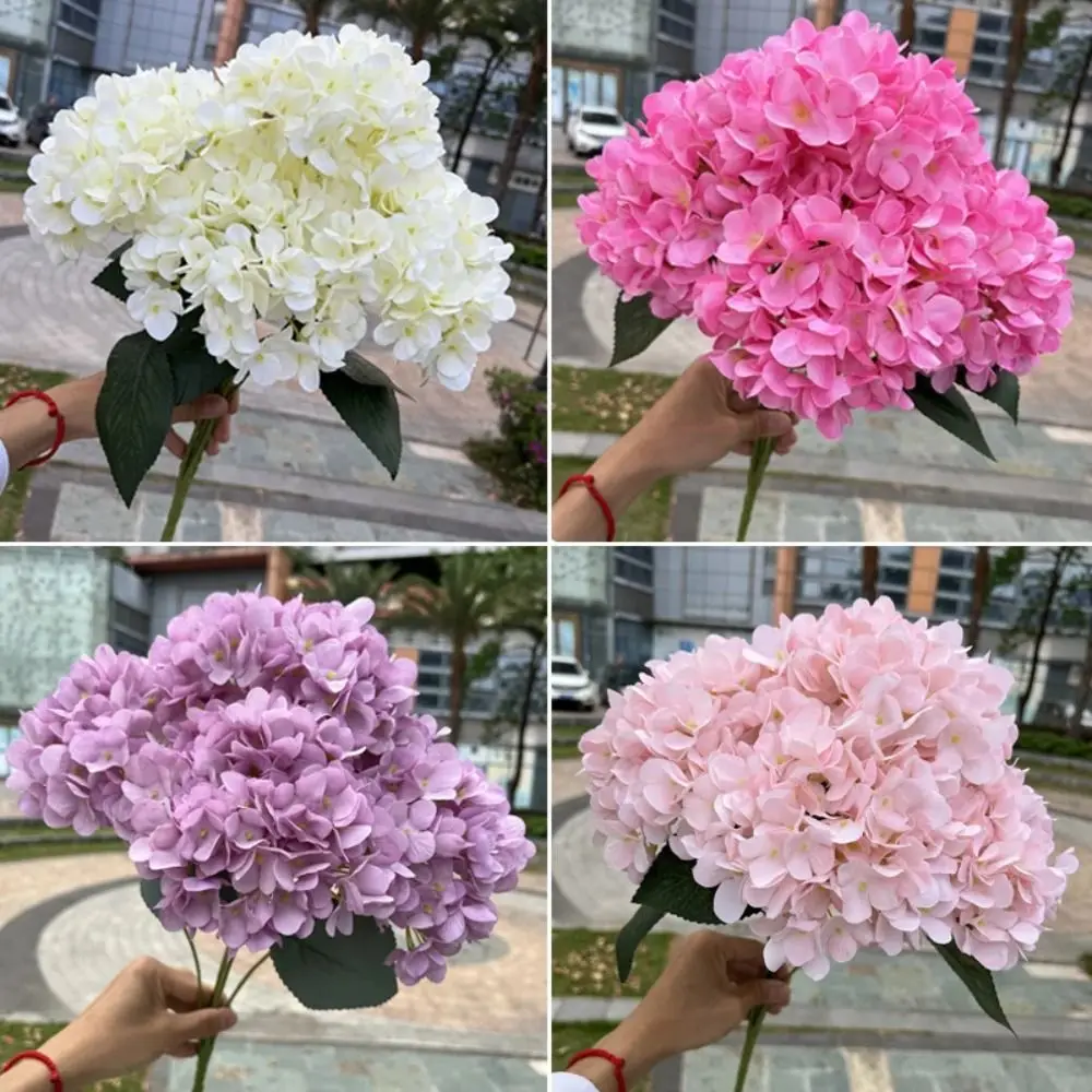 5 Heads Artificial Hydrangea Home Decor Silk Wedding Bridal Bouquet Simulated Wedding Floral Arrangement Decorative Fake Flowers