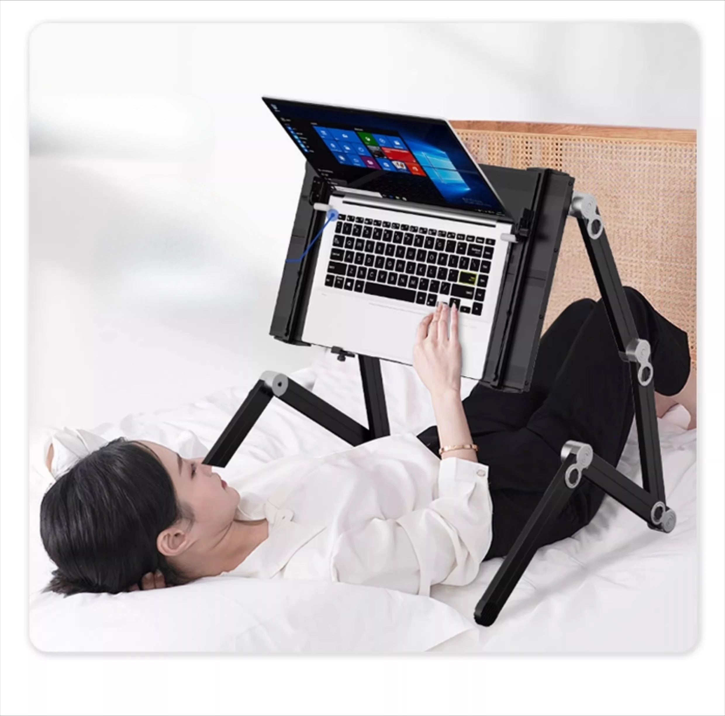 Bed Stand Computer Desk Laptop Folding Flat Lying Gaming Movable Office Portable