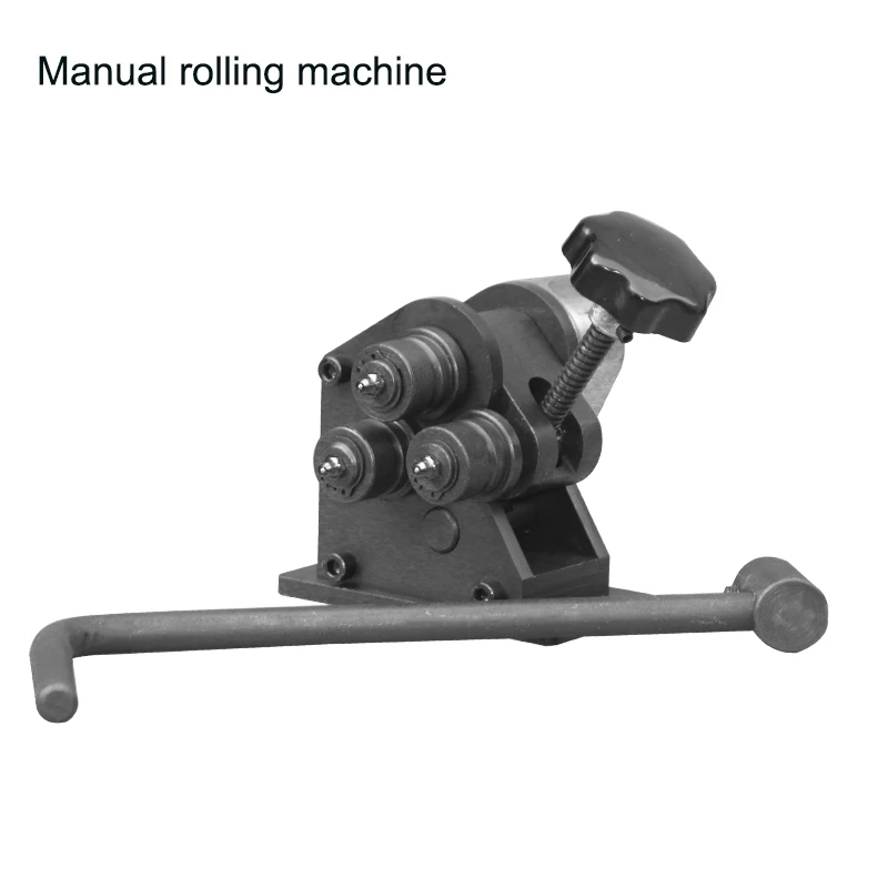 Manual Rolling Machine Three Roll Gear Drive Bending Tools Stainless Steel Plate Metal Small Hand-Cranking Pipe Bender