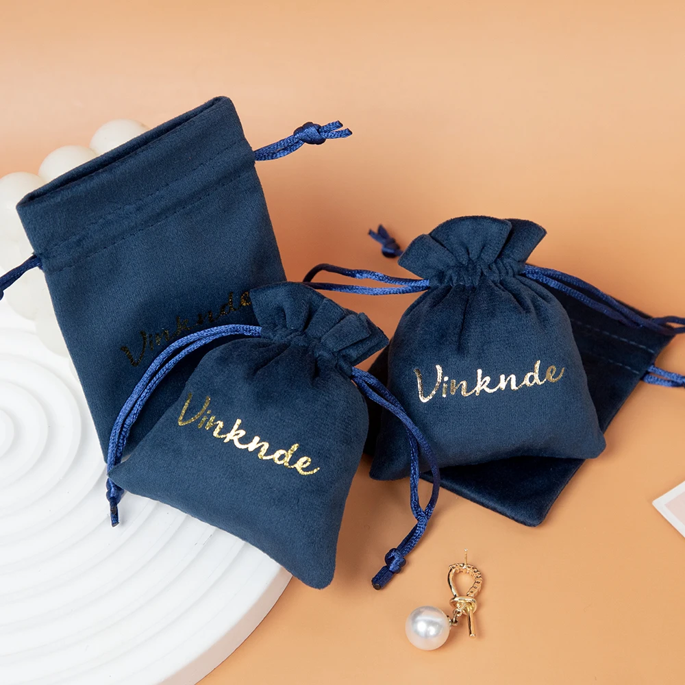 

Personalized 50pcs Logo Jewelry Drawstring Soft Velvet 13x18cm Pouch Bracelet Pendant Necklace Sunglasses Organizer Cosmetic Bag