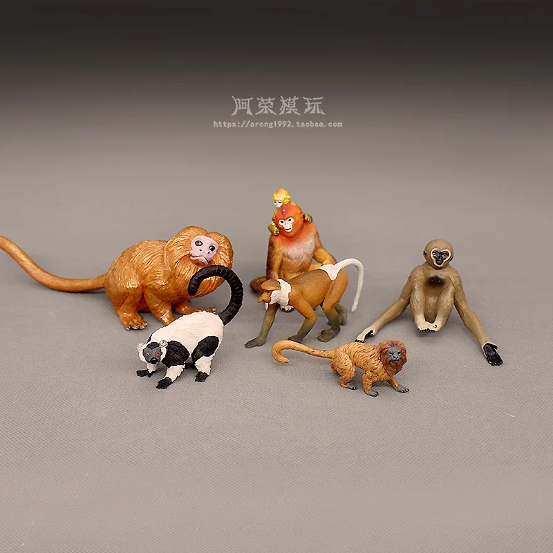 الذهبي سنوب الأنف القرد Proboscis القرد Gibbon عمل أرقام المحاكاة المعرفية نماذج للحيوانات مصغرة زخرفة الملحقات