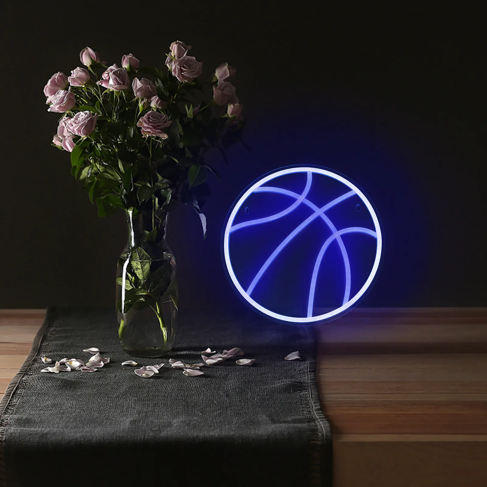 

Creative Basketball LED Neon Lamp USB Powered Atmosphere Light for Home Party Wall Table Decorative Lighting Fixture