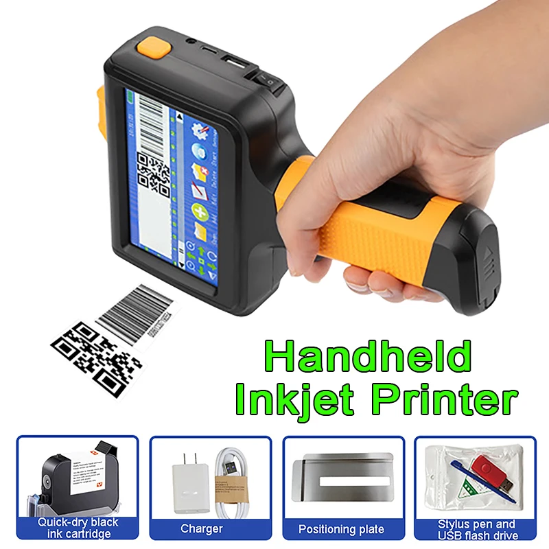 Smart Handheld Inkjet Printer 12.7mm Portable Printer QR Bar Batch Code Date Number Logo Expiry Date for Cartons&Plastic Boxes
