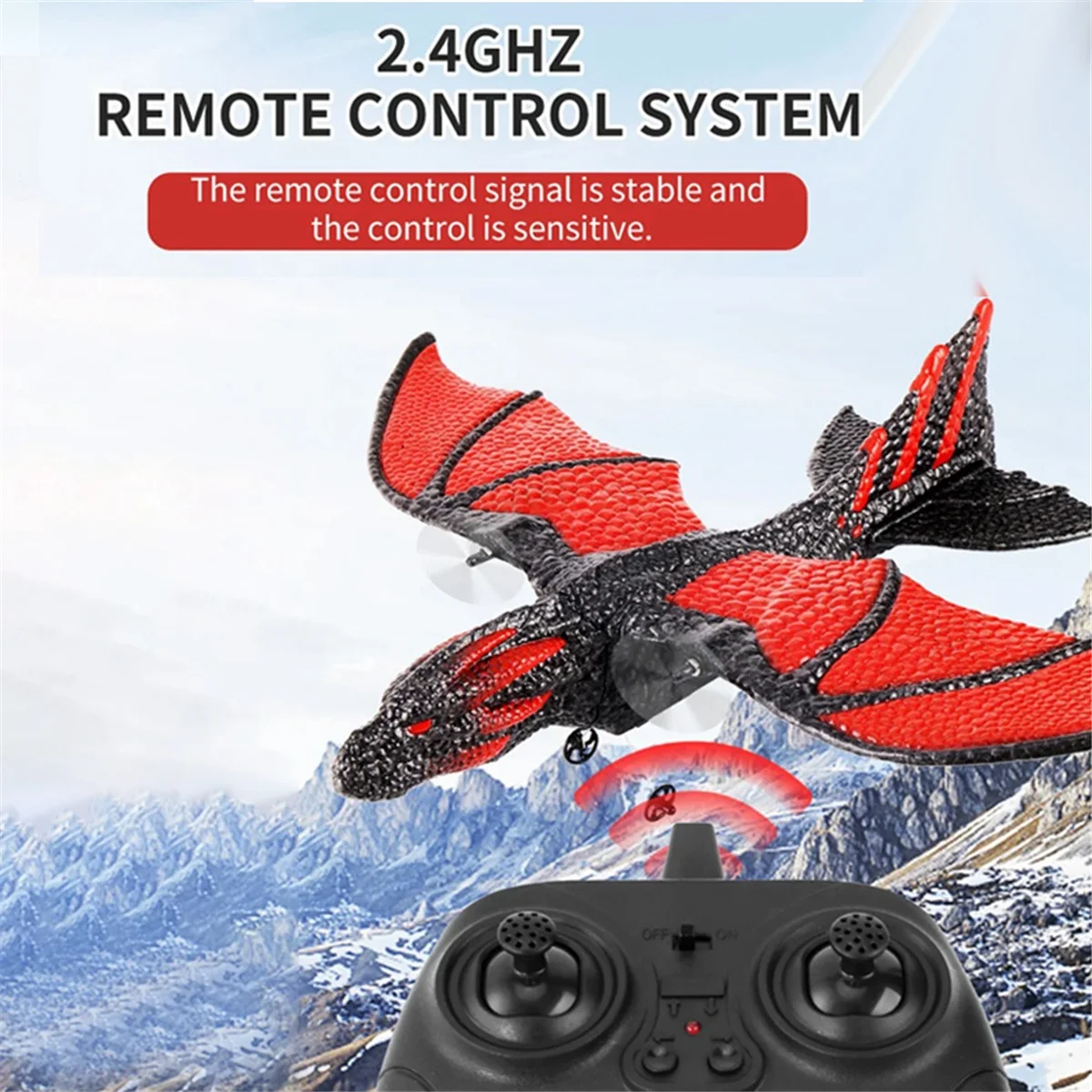 

KKZ-RC Plane 2.4G Simulated Flying Dragon Aircraft Remote Control Flying Model Glider Airplane EPP Foam Toys Gift for Kids