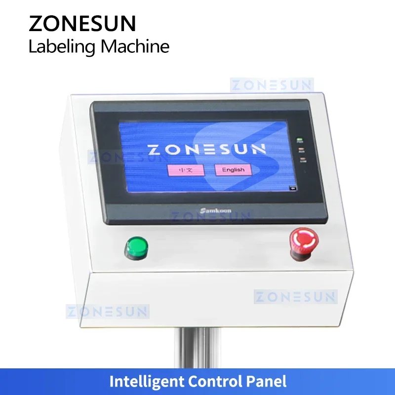 ZONESUN Автоматическая этикетировочная машина с двойной станцией, аппликатор этикеток с коническими бутылками и верхней частью тела ZS-TB770, этикетировочная машина для наклеек