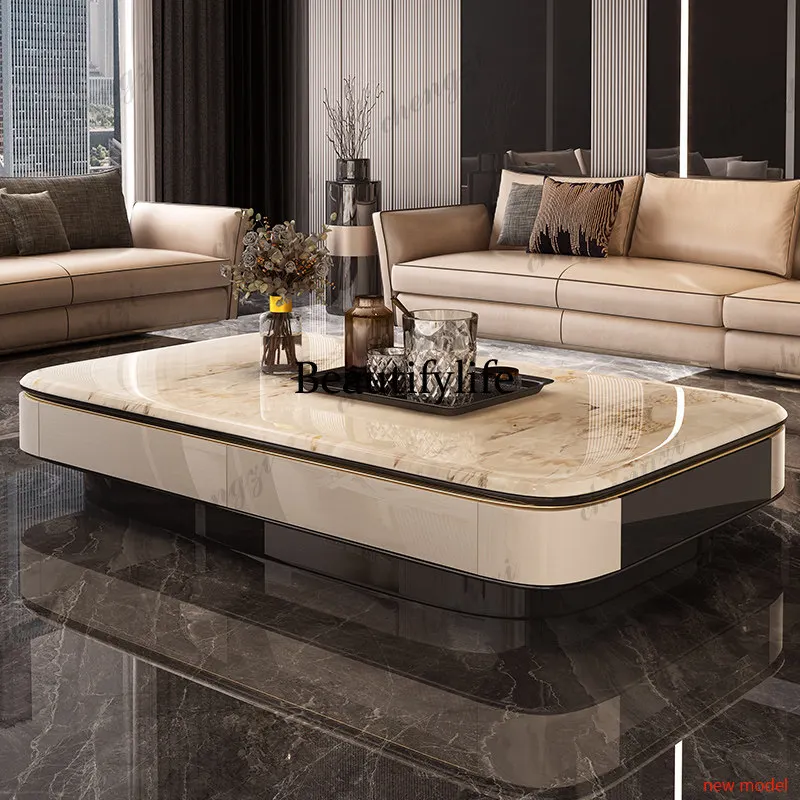 N138Light luxury high-end coffee table living room home Italian minimalismnew tea table microcrystalline stonecreativemodernteat
