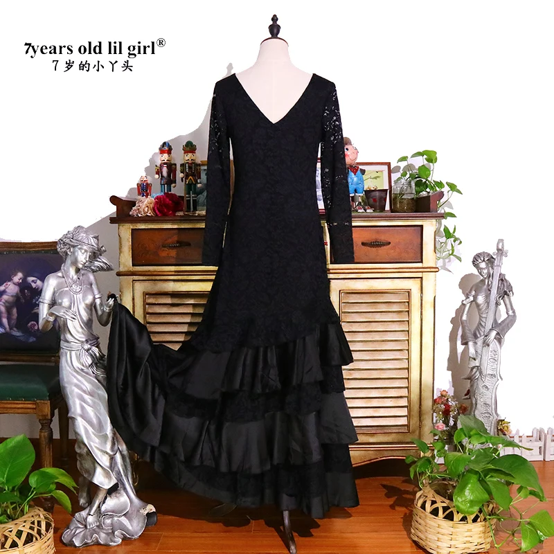 Robe de danse espagnole, jupe d'entraînement de Flamenco, vêtements pour femmes, FLM1