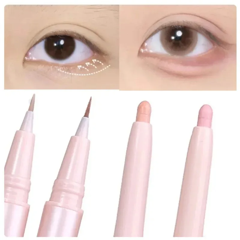 Neuer Text marker Make-up Stift doppel endig liegend Seidenraupen stift nackt flüssige Kontur Liner Augen aufheller Stick multifunktion alen Grill