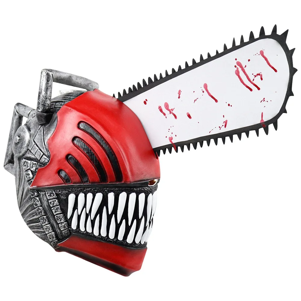 

Scare Horror Comics Chainsaw Man Latex Headset April Fool's Day Halloween Role Playing Mask Cosplay Terror Headgear Decor Props