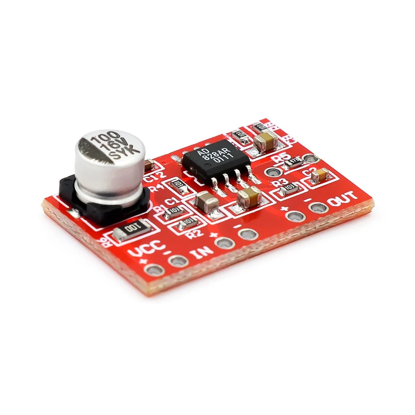 DC 3.8V-15V AD828 Stereo Dynamic Microphone Preamplifier Board MIC Preamp Module Amplifier Board