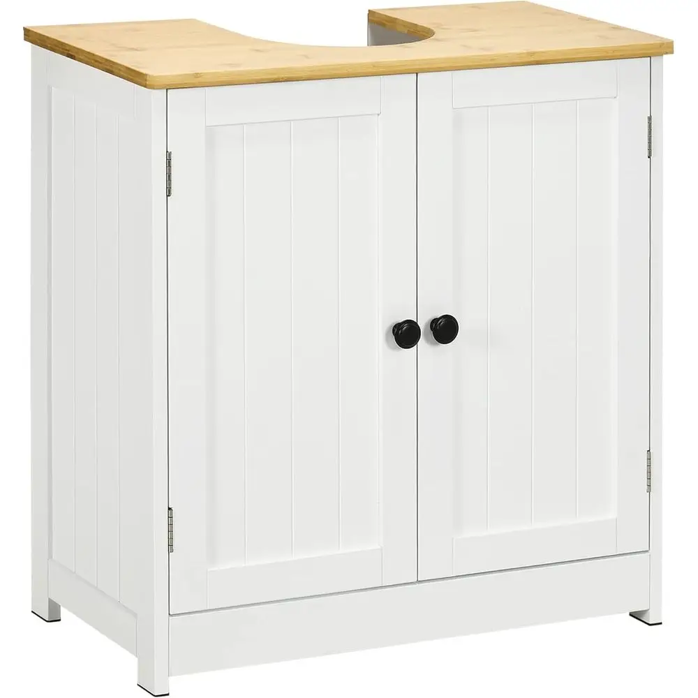 

White Double Door Adjustable Shelf Storage Cabinet for Bathroom Vanity or Wall Mount Sink