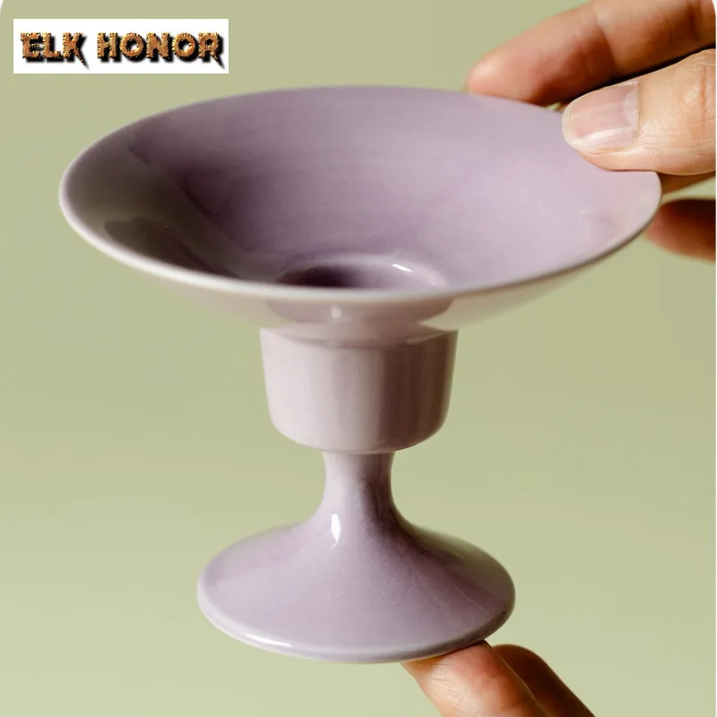 الهواء الأرجواني من الشرق ارتفاع القدم حامل البخور الصغيرة المستديرة البخور شلال البخور الشعلات المكررة مبخرة عناصر الشاي هدية