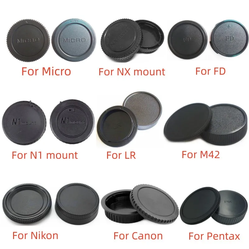 camera Body cap + Rear Lens Cap for Canon nikon Sony for Pentax Olympus Micro M4/3 Panasonic M42 FD LR NX mount Camera Mount