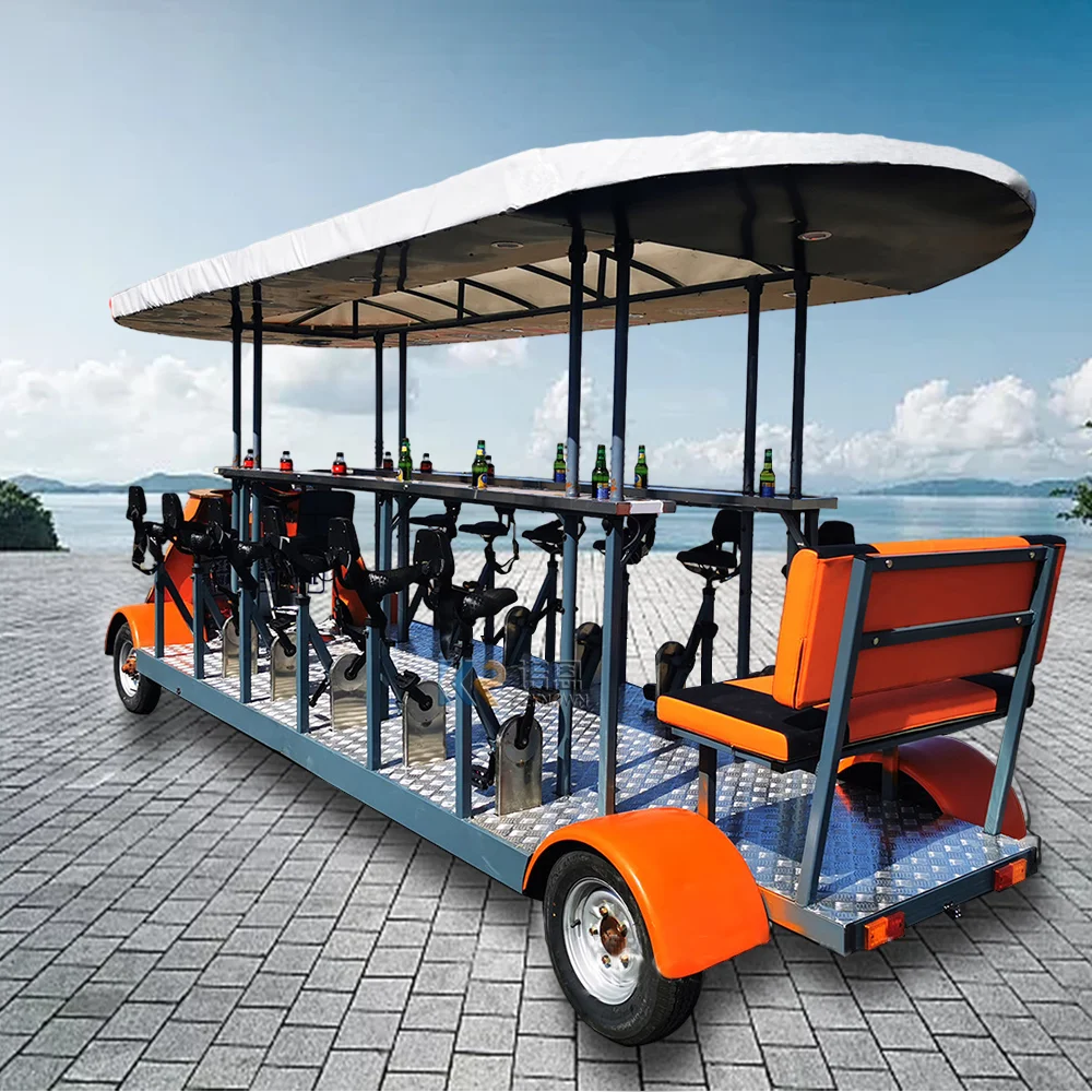 2023 Food & Beverage Factory Pedal Bike Bar Outdoor Party Beer 8 Passenger Pub