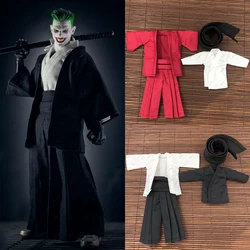 4pcs Set 1/12 Scale Japanese Clown Samurai Kimono Clothes Set Robe Shirt Pants Scarf For 6