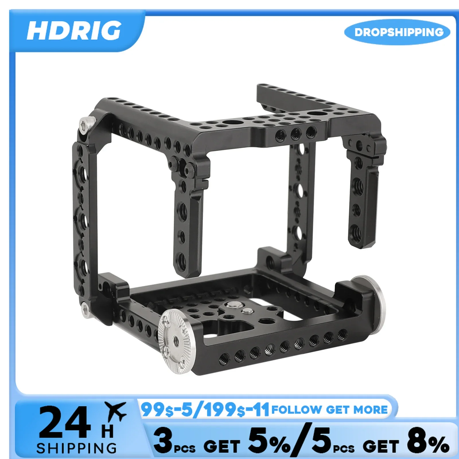 HDRIG-Kit de jaula exclusivo con soportes ARRI Rosette y rieles NATO para cámara de cine rojo Komodo 6K